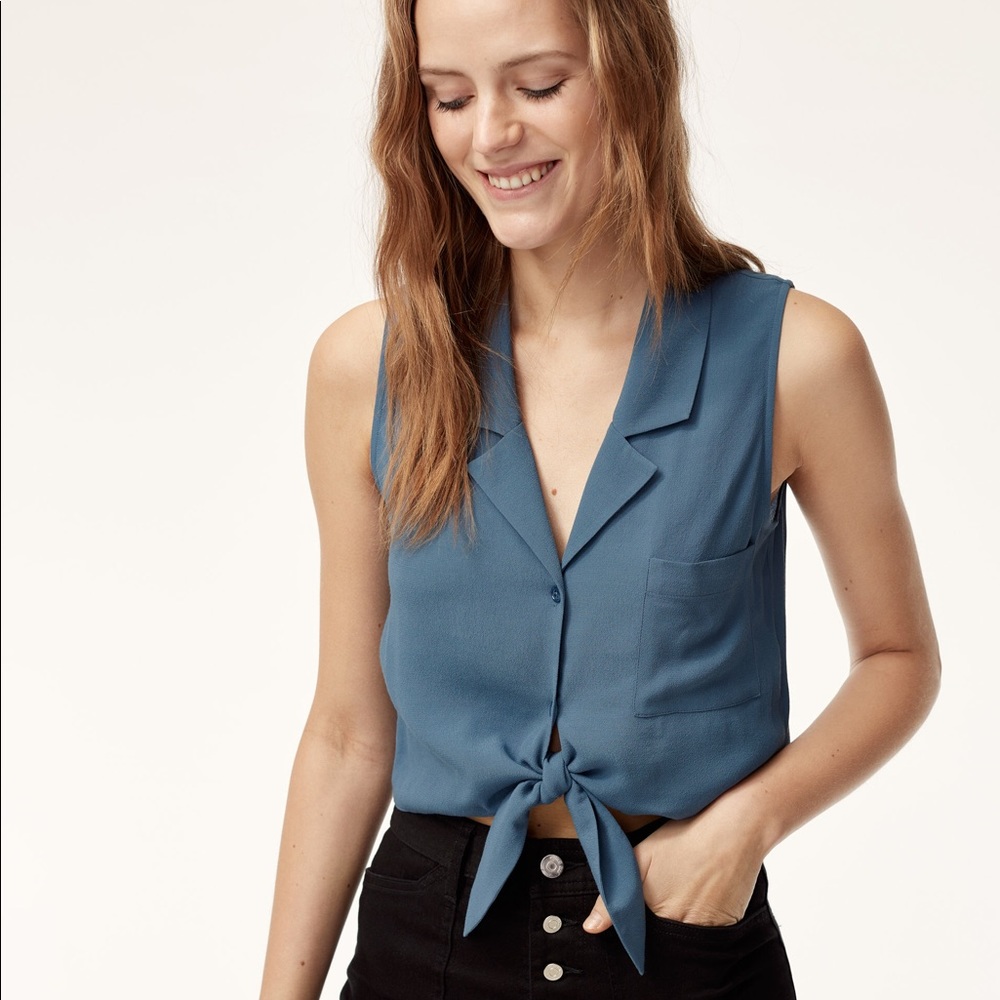 COPY - Wilfred tie front blouse - sleeveless